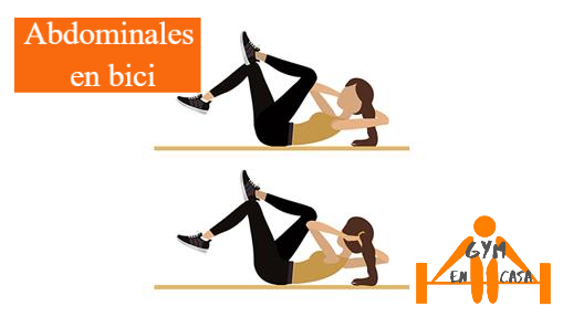 Ejercicio en casa para principiantes abdominales en bici